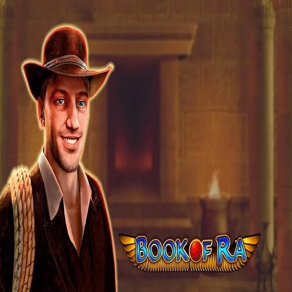 Book of Ra slot logo by Greentube at Westace Casino