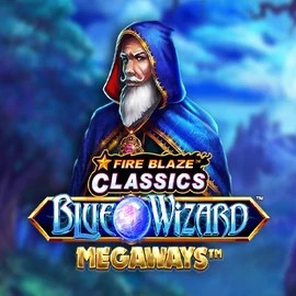 Official Slots logo: Fire Blaze Blue Wizard Megaways by Rarestone Gaming at Westace Casino