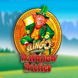Slingo Rainbow Riches slot logo by Gaming Realms at Westace Casino